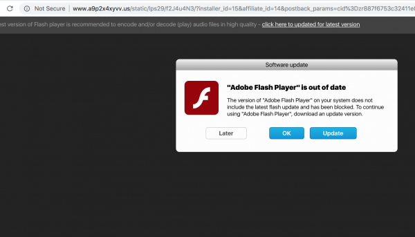 A9p2x4xyvv.us fake Adobe Flash Player update alert removal. – System